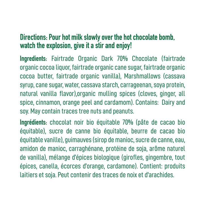 Hot Chocolate Bomb - Dark Chocolate Christmas Spice