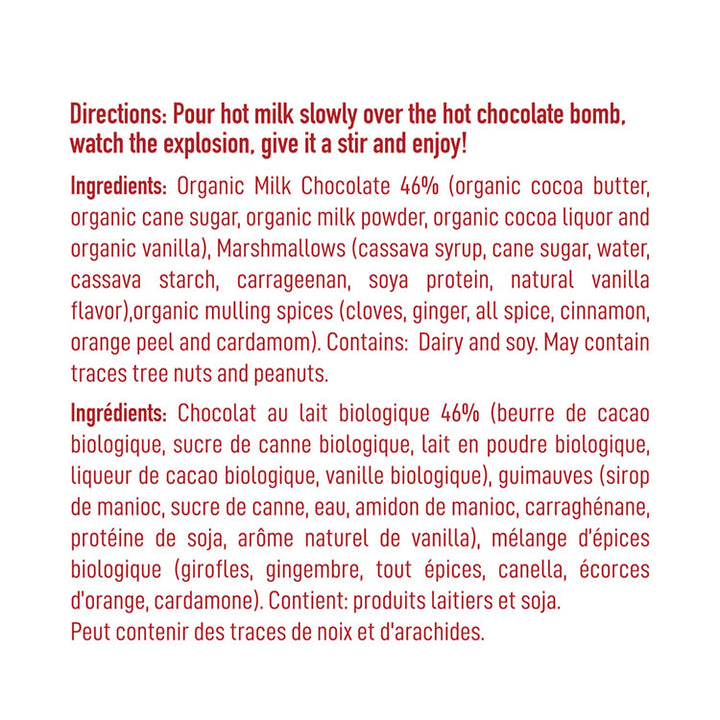 Hot Chocolate Bomb - Milk Chocolate Christmas Spice