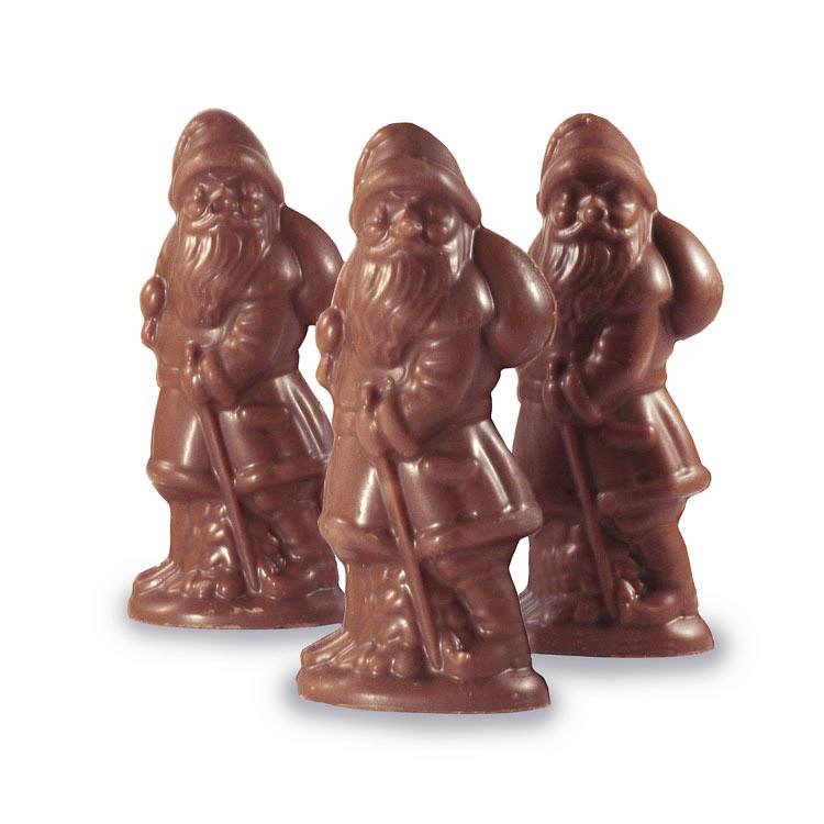 Bag of 3 Tiny Santas - Milk Chocolate