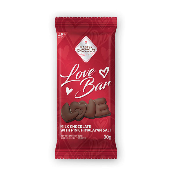 Milk Chocolate Love Bar with Pink Himalayan Salt 80G