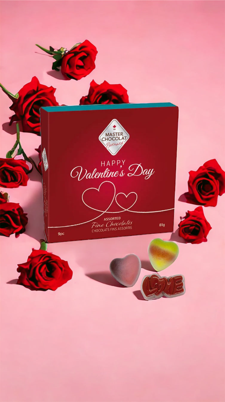 Happy Valentine's Day 9 Piece Heart Box