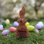 Decorated Milk Chocolate Bunny on a Basket